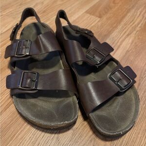 Brown Leather Strappy Birkenstocks